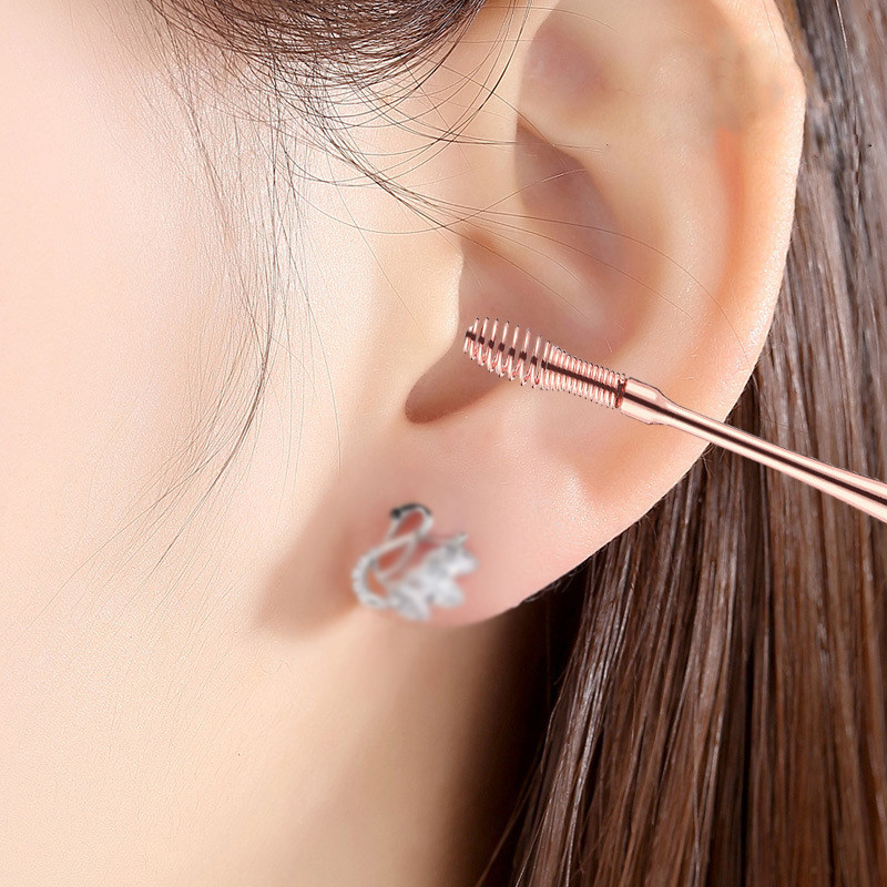 Shake-in-style Whirlpool Type Earthen Spoon Soft Head 6 Pieces Suit Safety Hollowing Out of the Divine Instrumental Child Double Head Spiral