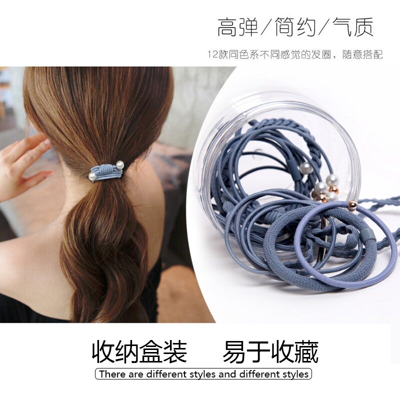 South Korea Little Qing Xinsen Women's Department hair ring hairdresser Jyoza hair ponytail rubber band Sweet hair ring Hair Trap Clothing
