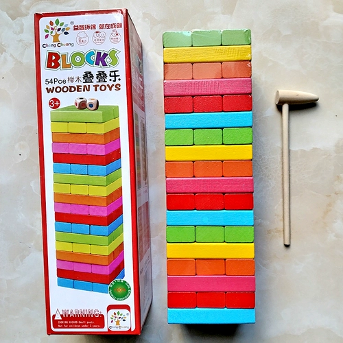 Настольная игра, интеллектуальная игрушка, башенка, большой цифровой конструктор, семейный стиль