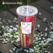 Tanana công suất lớn cup với cốc rơm dành cho người lớn 1000 ml sáng tạo Hàn Quốc cá tính vài sinh viên cup