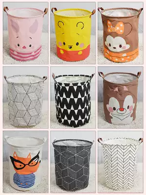 Cute cartoon dirty laundry basket Fabric folding storage bucket Laundry basket Laundry basket basket waterproof household storage bucket