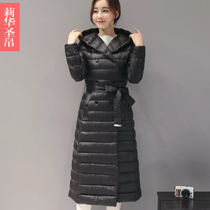 2018 mùa đông mới của phụ nữ áo khoác off-mùa giải phóng mặt bằng trong phần dài trên đầu gối bông độn cotton Slim Hàn Quốc phiên bản của nữ bông áo khoác