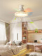 Qingyao Qingyao Song-Style Aesthetic Children's Room Fan Lamp Cream-Style Printed Fabric Fun Cartoon Bedroom Lamp