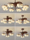 Qingyao Qingyao Song-Style Aesthetic Living Room Fan Lamp, Antique Style Zen Fabric Bamboo Shadow Bedroom Study Lighting Fixtures