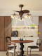 Qingyao Qingyao Song-Style Aesthetic Living Room Fan Lamp, Antique Style Zen Fabric Bamboo Shadow Bedroom Study Lighting Fixtures