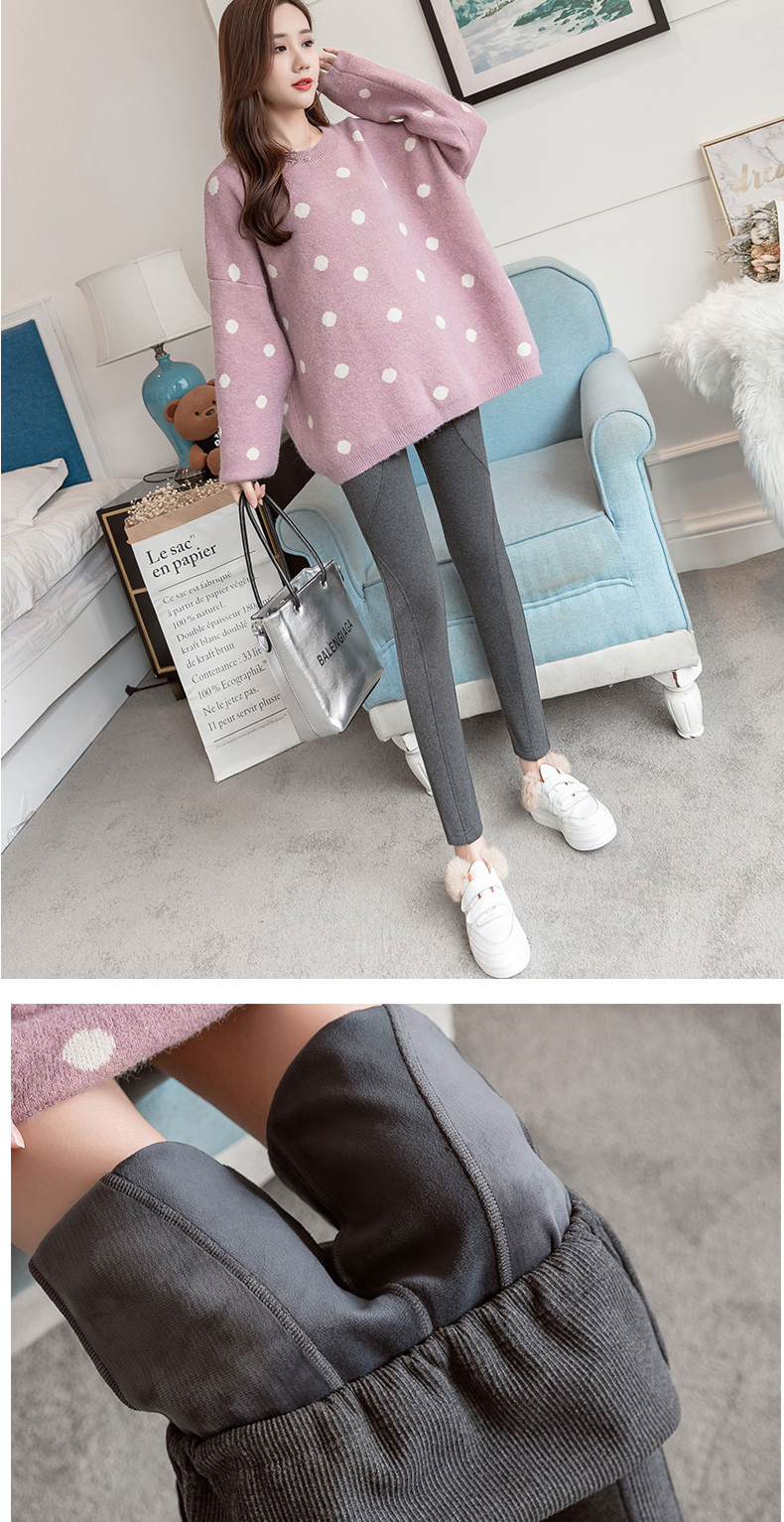 Bà bầu quần legging cộng với quần nhung dày ấm áp quần mùa đông Quần bà bầu quần phụ nữ nâng bụng quần mùa thu và mùa đông mặc quần áo mùa đông shop quần áo bầu