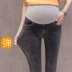 Quần bà bầu quần legging mùa hè mỏng cho bà bầu quần mùa thu mặc denim chân chín điểm quần mùa thu mùa hè - Phụ nữ mang thai quần / quần bụng