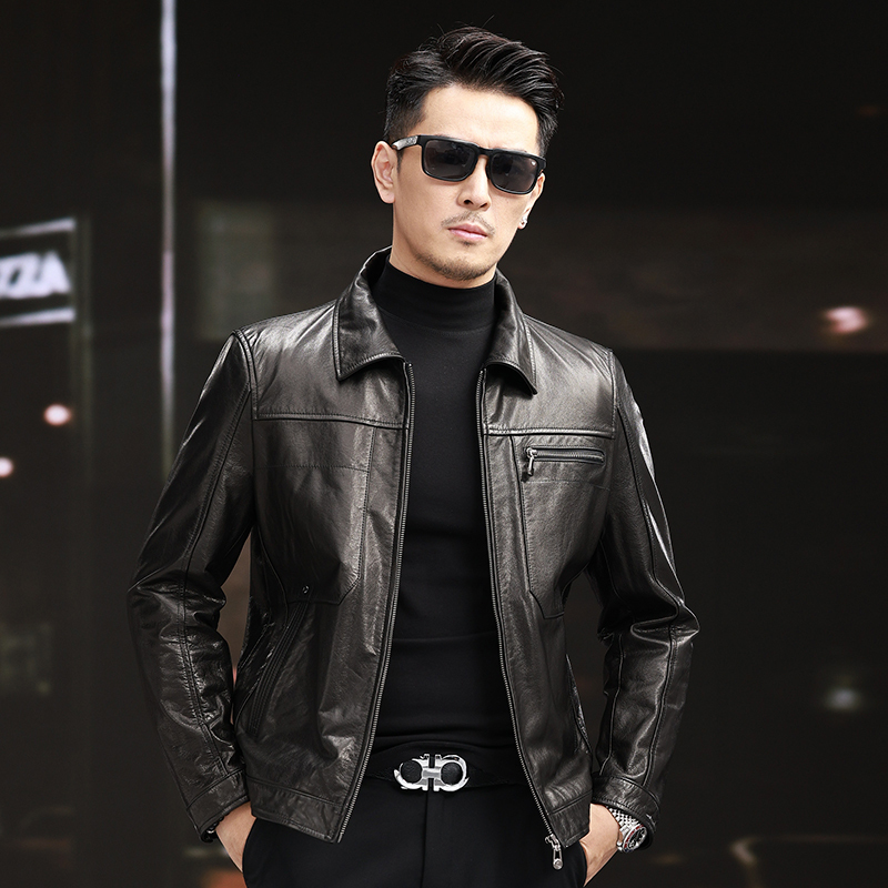 Vba Oil Wax Top Layer Cowhide Lapel 2025 New Model Haining Genuine Leather Jacket Men's Casual Leather Jacket Motorcycle Jacket