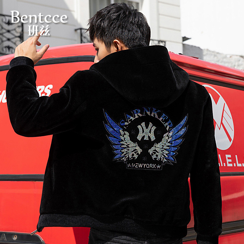 Henning genuine leather fur coat men's short-and-cap surreal leather wool-integrated sheep-cut cashmere lamb velvet leather grass coat winter