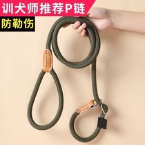 Dog rope explosion-proof P chain dog walking training Teddy rope following competition grade P rope traction belt small medium and large dog traction rope