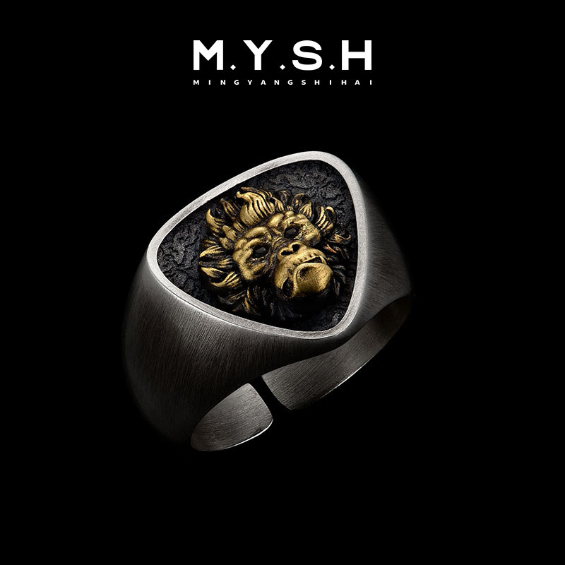 Кольцо мужское MYSH серебро Обезьяна (19-21)