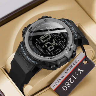 运动时尚电子腕表男款青少年初中高中学生潮流户外多功能防水手表