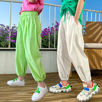 Girl Pants Summer Thin New Child Foreign Air Loose Casual 90% Pants 12 Year Old CUHK Child Anti-mosquito Sports Pants