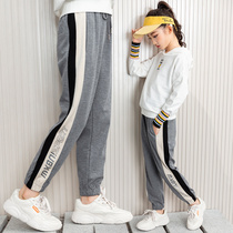 Girl foreign air sports pants spring autumn 12 years old CUHK Tong Han Edition Long pants 2020 new children casual pants loose