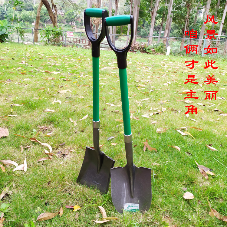 Power lion TPR fiber handle D-shaped sharp steel shovel square steel shovel soil shovel sand steel shovel W0593 W0594