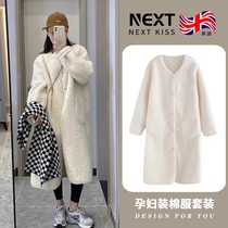 Next Kiss Maternity Wear 2023 New Autumn and Winter High-Quality Cotton Clothes Long Loose Thickened Coats for Women