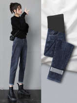 British Next Kiss pregnant women jeans spring and autumn beat pants women wear large size pants outside summer