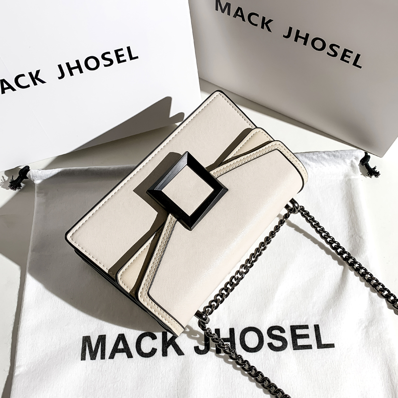 Hong Kong MACK JHARLES leather chain small square bag women 2023 new all-match net red messenger bag shoulder