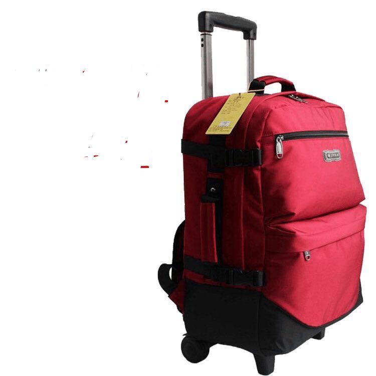 Jinhao Korean version of casual nylon shoulder trolley backpack folding large-capacity luggage bag suitcase 20 inches for men and women