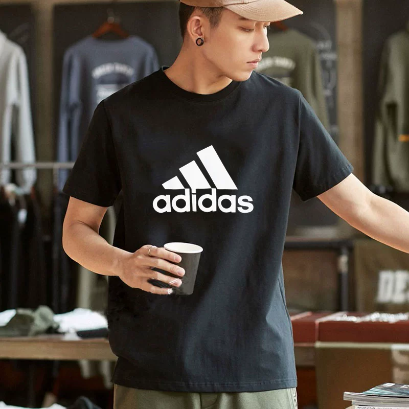 Спортивный костюм Adidas, дышащая футболка с коротким рукавом, шорты с быстрой сушкой, с коротким рукавом, свободный крой