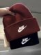 NIKE耐克红色针织帽男女帽冬季新款滑雪帽情侣冷帽骑行运动毛线帽