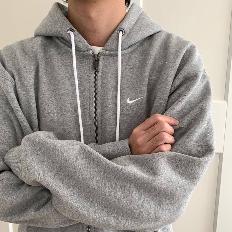 Nike Nike Jacket Men's Knitted Sportswear Casual Loose Gray Large Size Running Hooded Jacket Dr0404