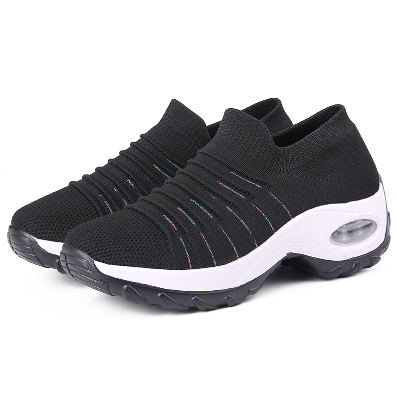2089 Black And White Socks Shoesautumn Women's Shoes Walking shoes female walking shoes Small size   33   34 code Mom shoes Middle aged and elderly Rocking shoes female