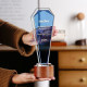 Solid Wood Crystal Trophy, Creative Blue Luminous Outstanding Employee Honor Award, High-End and Elegant Annual Meeting Commemorative Medal