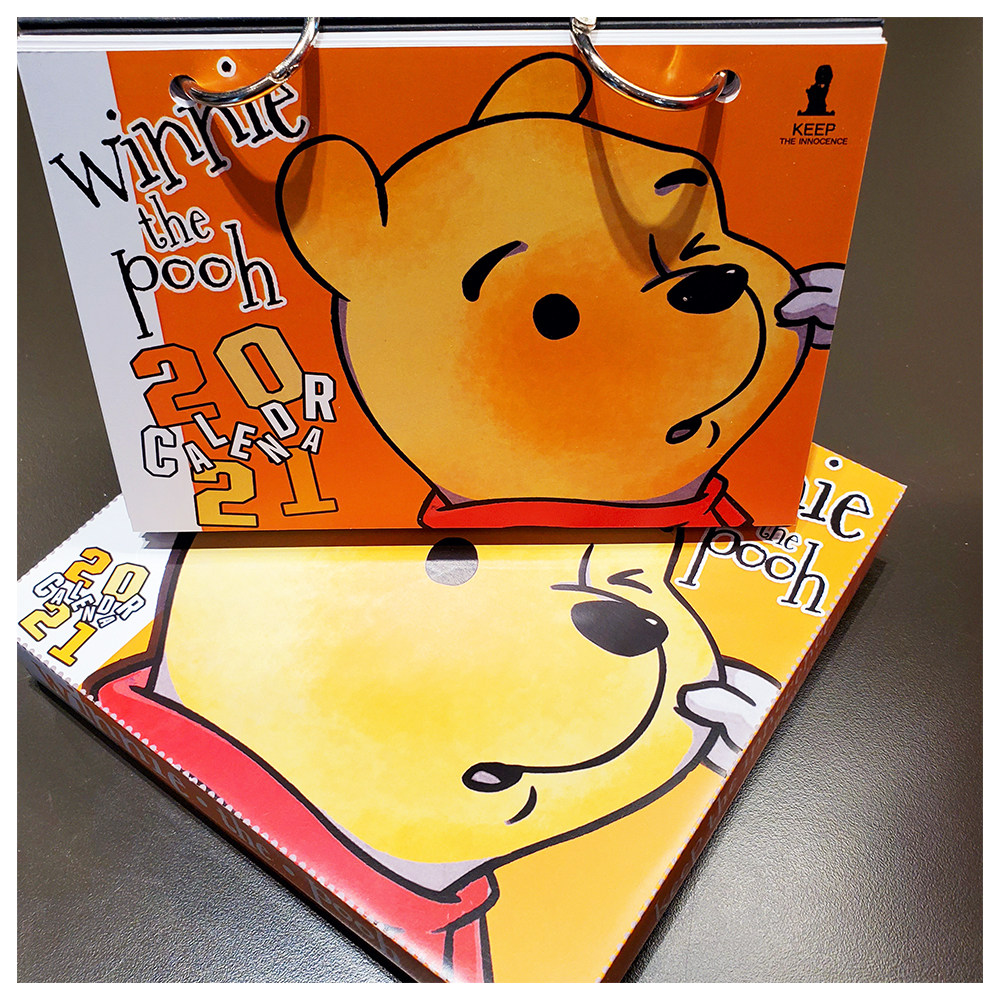 (LAZYEGG HAND-made) 2021 WINNIE the POOH CALENDAR WINNIE the POOH SMALL TABLE calendar PLEASE pay attention to THE size before shooting