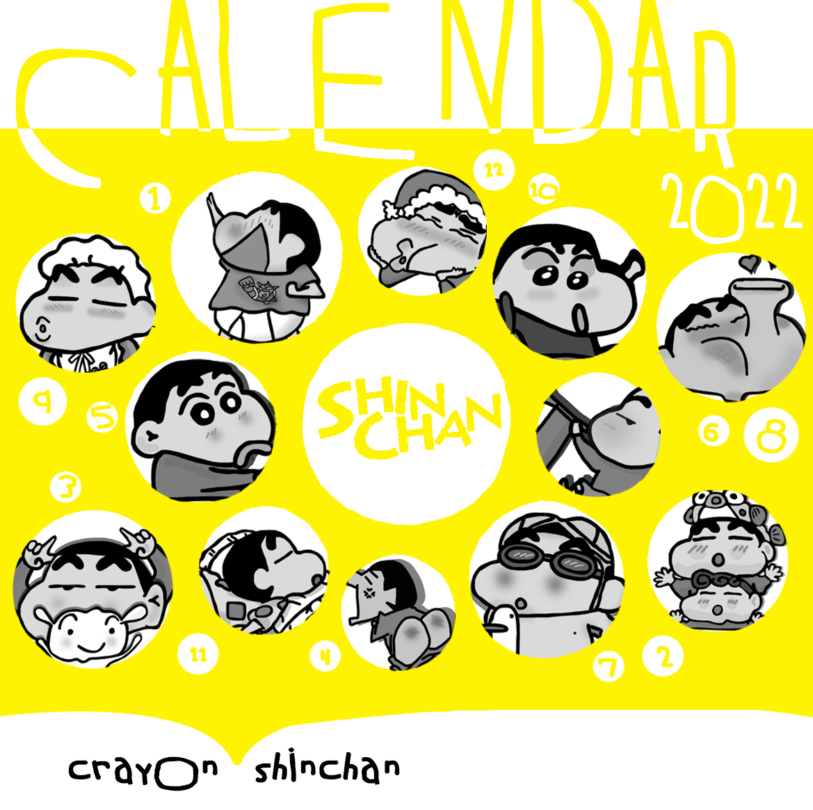 (2022 Hong Kong Calendar) Crayon small new table calendar with wooden frame small table calendar before shooting please note size