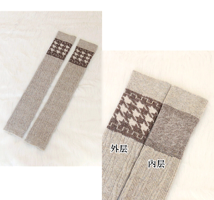 Mùa thu và mùa đông Châu Âu vớ cashmere tất dài của phụ nữ ống dài qua đầu gối houndstooth giày cao đến đầu gối đặt vớ len len ấm áp tất trắng