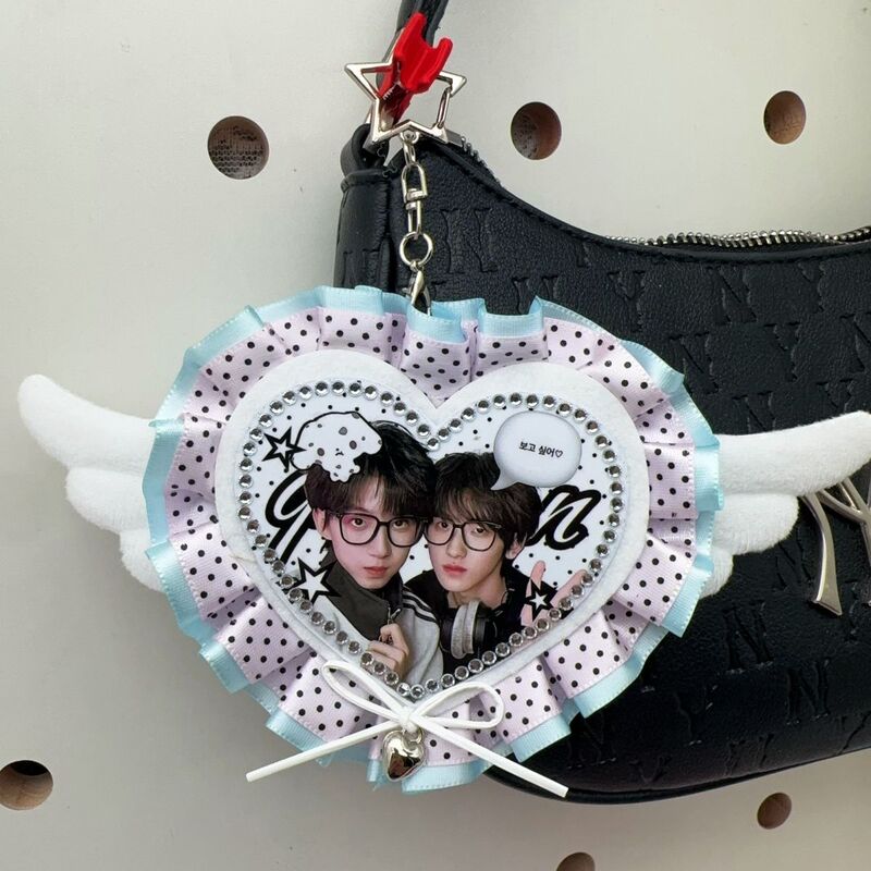 【Heart-Shaped Bag Pendant】Qiwen Double-Layer Fresh Style Heart-Shaped Bag Pendant for Backpacks, Non-Woven Fabric Finished Product 09