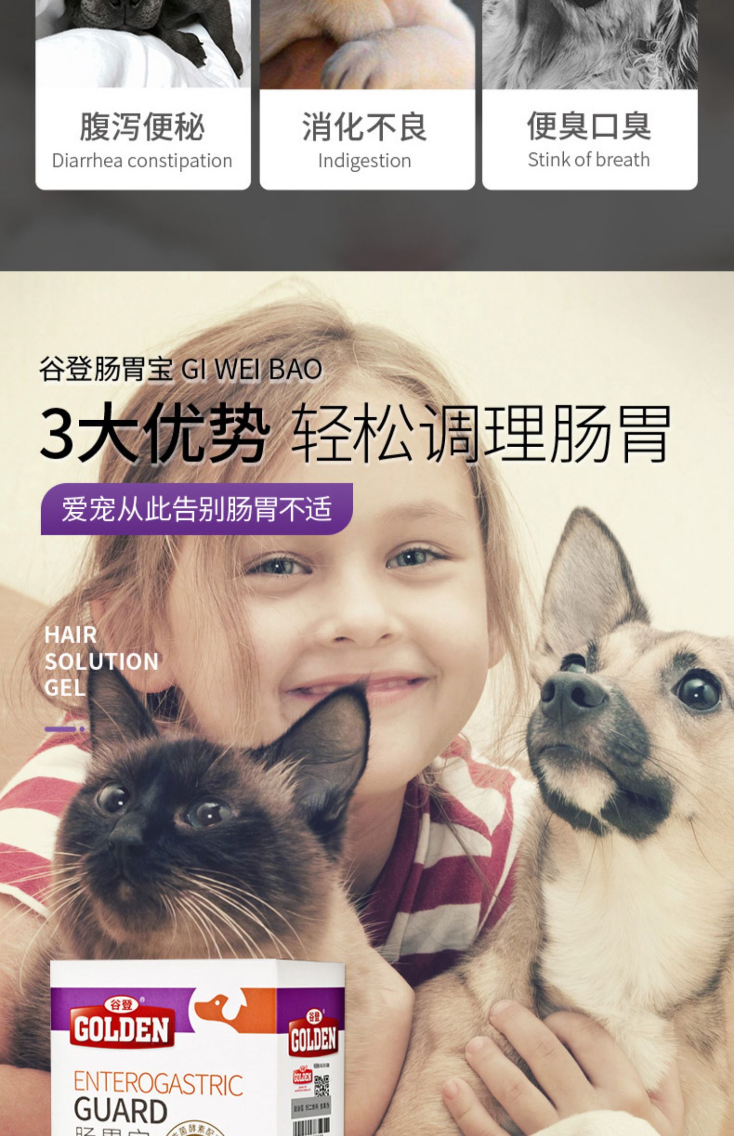 Gudeng tiêu hóa men tiêu hóa men vi khuẩn men chó 12 gói thú cưng mèo mèo mèo hôi miệng tiêu chảy táo bón - Cat / Dog Health bổ sung bio milk cho mèo