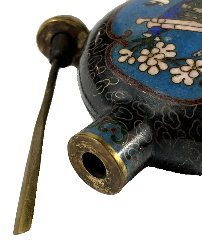 中国古美術・旧藏純銅製景泰藍四大美女の鼻煙壺・純手描き・七宝烧 ・純銅製・置物 民国到建国初期景泰蓝掐丝珐琅鼻烟壶NC-29C-淘宝网
