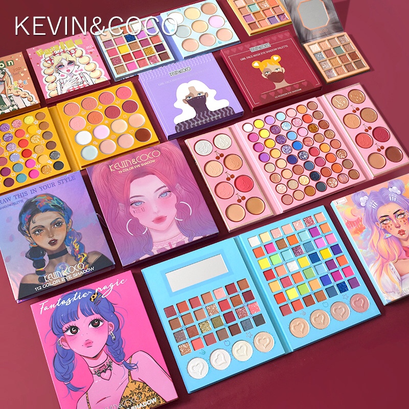 ins European and American style stage eye shadow plate large multi-color eye shadow cos pearlescent matte sequins flash powder makeup plate net red