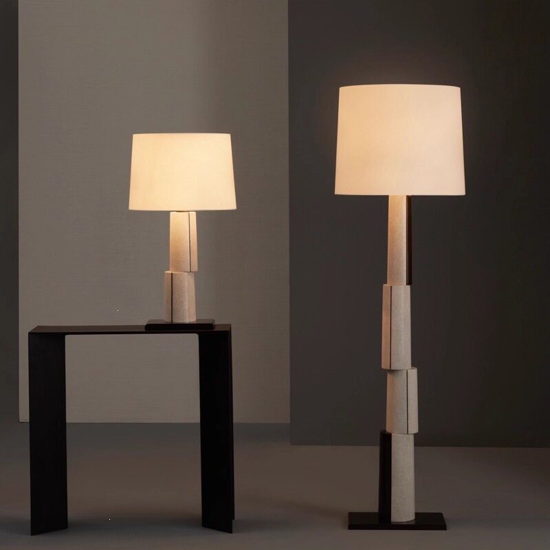 法式复古创意个性高端设计师款客厅卧室沙发边落地灯轻奢皮革台灯