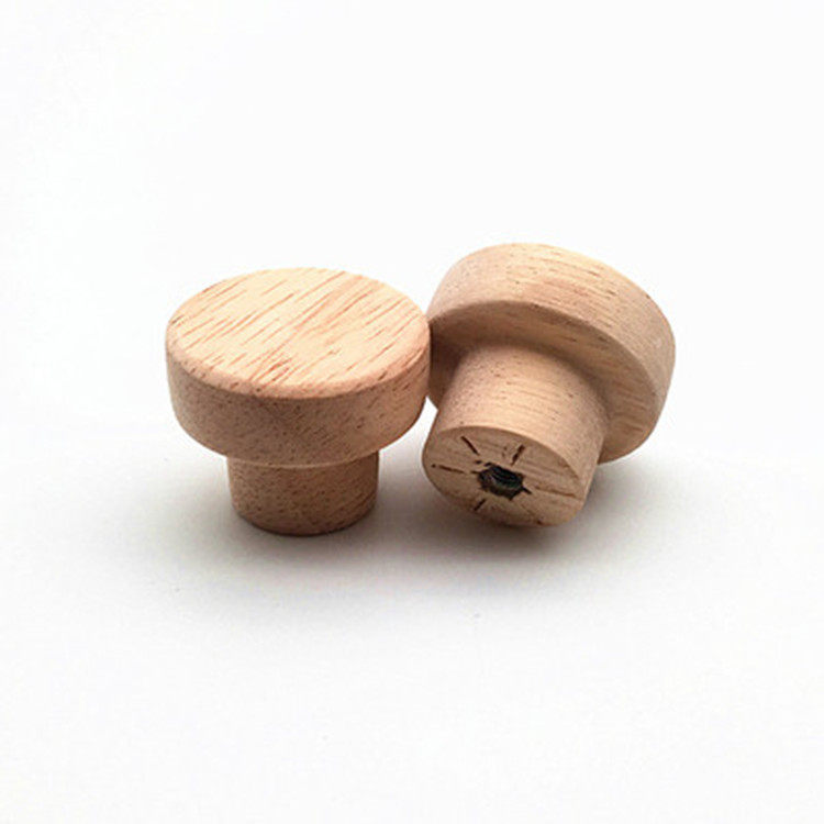 Furniture accessories Solid wood single hole wooden handle Wooden door handle Drawer wardrobe round head handle Various specifications