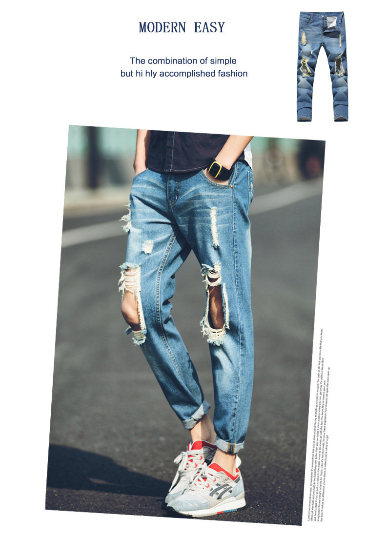 Jeans pour adolescent droite en vrac pour été - Ref 1461984 Image 9