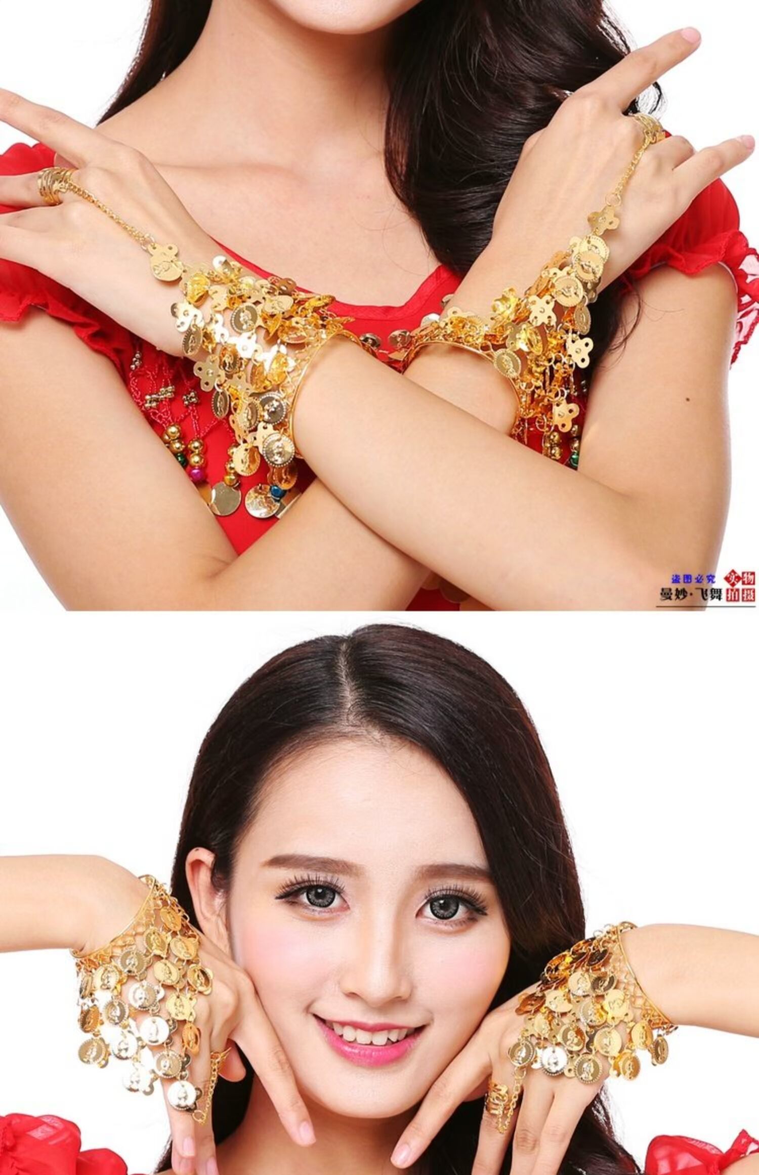 Đặc biệt cung cấp trang phục múa bụng trang trí vòng đeo tay Ấn Độ biểu diễn phụ kiện trang sức múa vòng vòng tay vòng tay - Vòng đeo tay Clasp vòng tay gỗ trầm hương