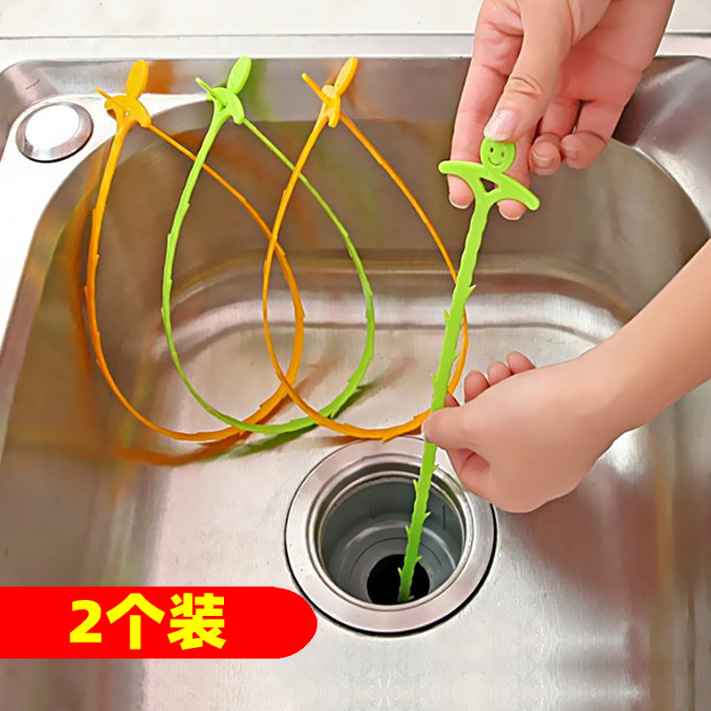 Bathroom sewer dredge hair Hair clog cleaner through the water pipe Pool pipe through the sewer 2 pcs