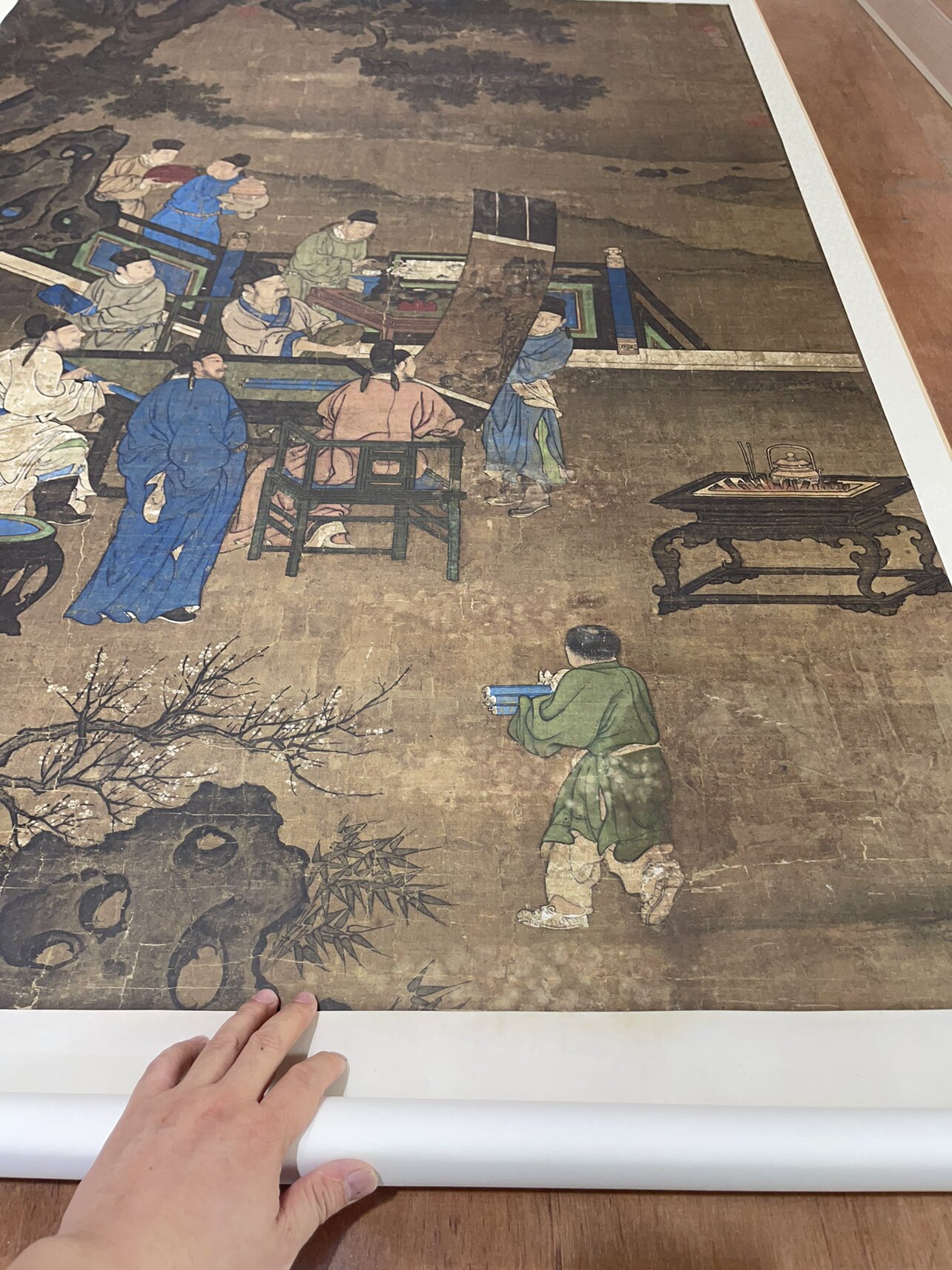 宋人博古图传统工笔高士人物画临摹范本中式装饰画艺术绢布画心-阿里巴巴