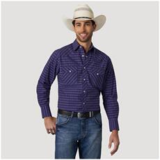 Рубашка мужская wrangler/威格男衬衫长袖简约舒适透气休闲修身正品496706 Wrangler/496706