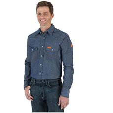 Рубашка мужская wrangler/威格男衬衫纯棉方领长袖牛仔宽松透气正品a1800316 Wrangler/A1800316