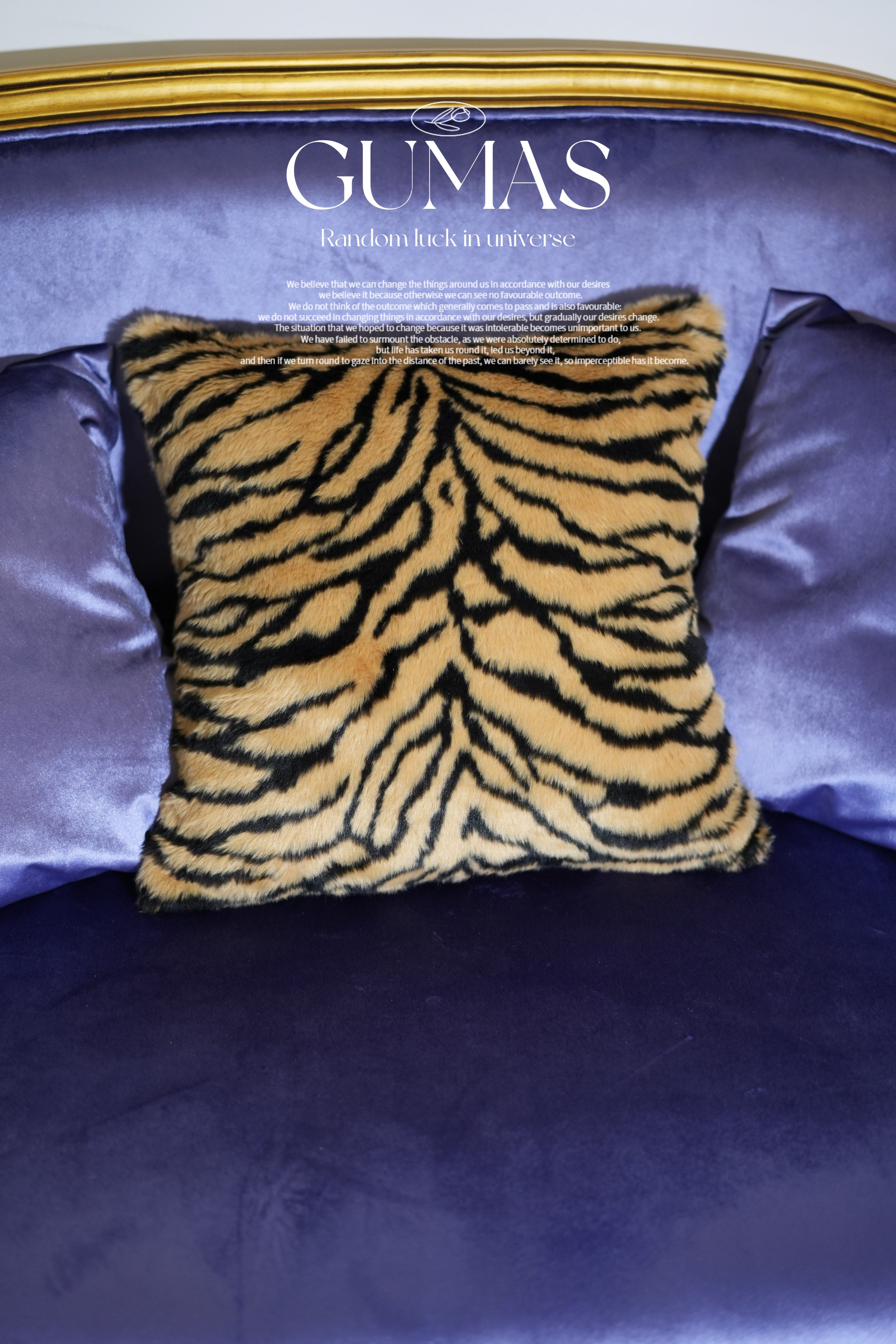 Square tiger stripe plush velvet pillow cover 18x18 inches with concealed zipper