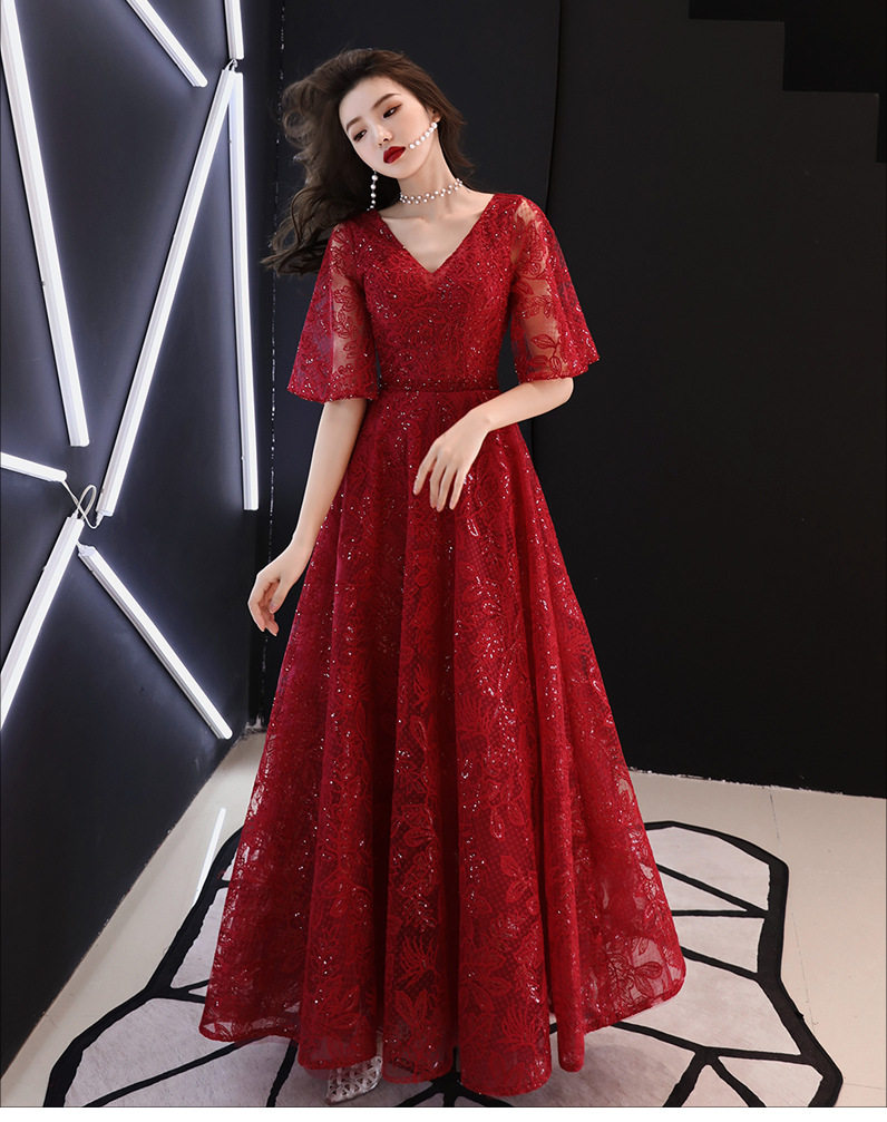 The big red toast dress 2022 new bride bride 200 pounds of fat toast in spring