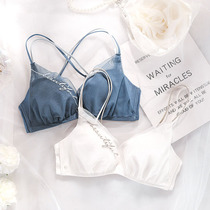 Thin sexy beauty back underwear womens small breasts gathered without steel rims on the double breast large breasts show small adjustment bra