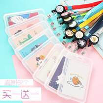 Easy to use access control bus card cover to protect student school bus cartoon cute label convenient hanging neck strap lanyard meal card key