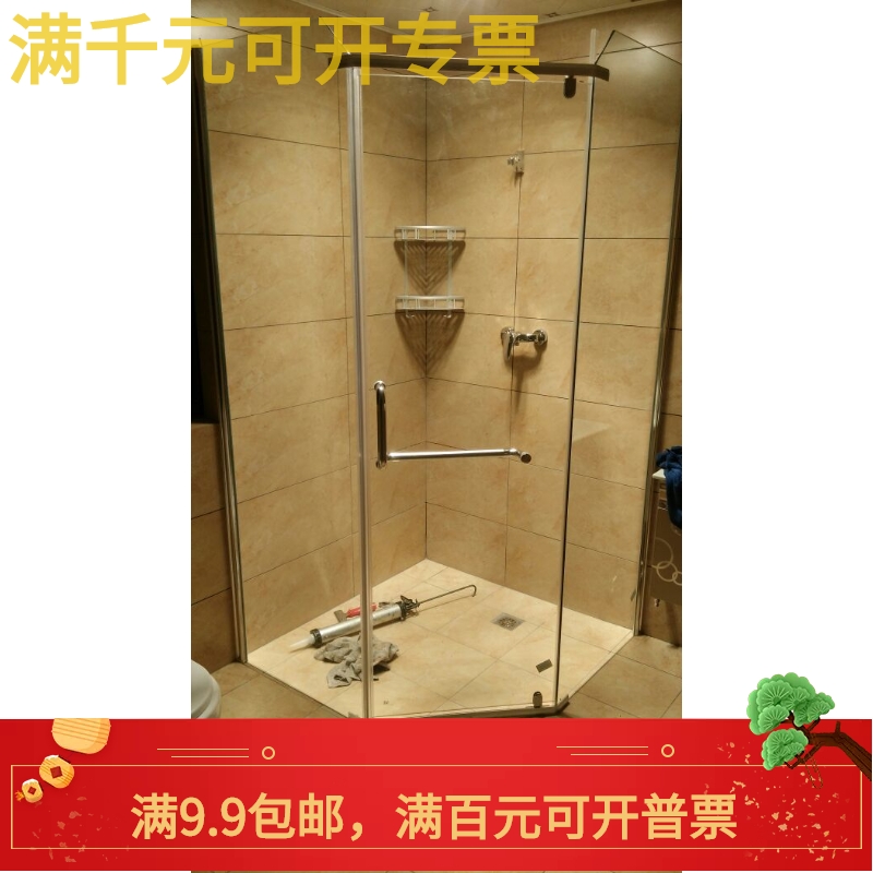 135 degrees Wall sliding door shower room Diamond bathroom with handle magnetic waterproof bar door shaft door beam