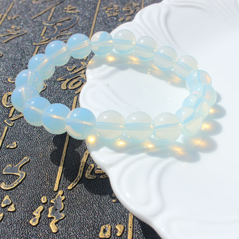 Ice Opal Bracelet for Men and Women, Mysterious Blue Light Moonstone for Couples, Crystal Good Luck Bracelet for Best Friends, Gift