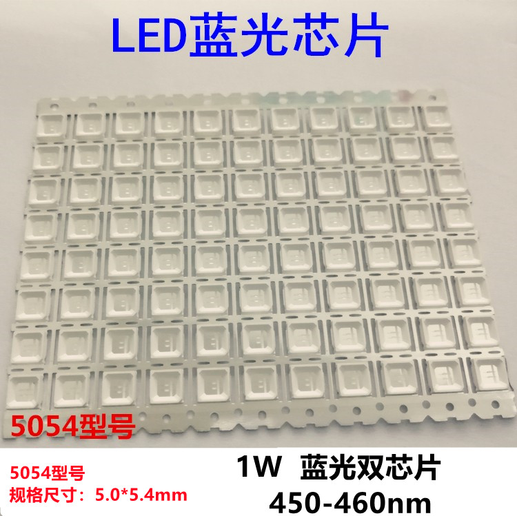 Blue light chips for direct packaging devices for high-brightness and high-intensity LEDs Soldered gold wire chips